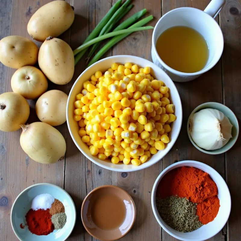 Vegan Corn Chowder Ingredients