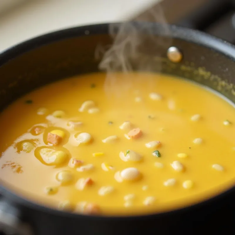 Vegan Corn Chowder Simmering