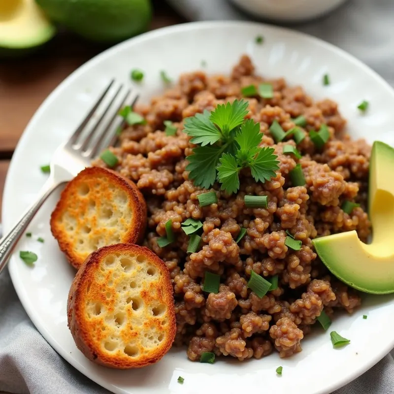 Plated Vegan Corned Beef Hash