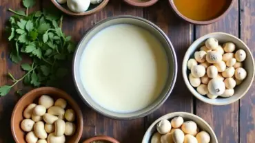 Ingredients for Vegan Cream of Mushroom Soup