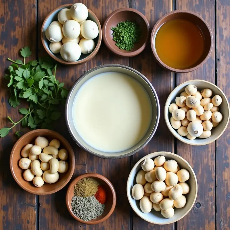 Ingredients for Vegan Cream of Mushroom Soup