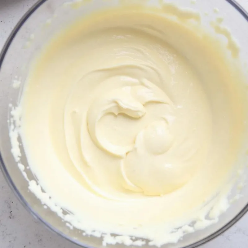 Vegan cream pie filling in a mixing bowl