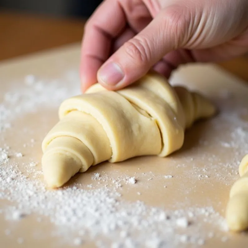 Shaping vegan croissants