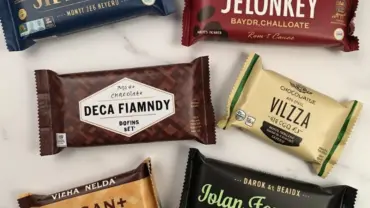 Assortment of vegan dark chocolate bars