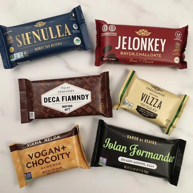 Assortment of vegan dark chocolate bars