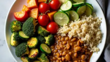 Colorful Vegan Plate for Diabetes Management