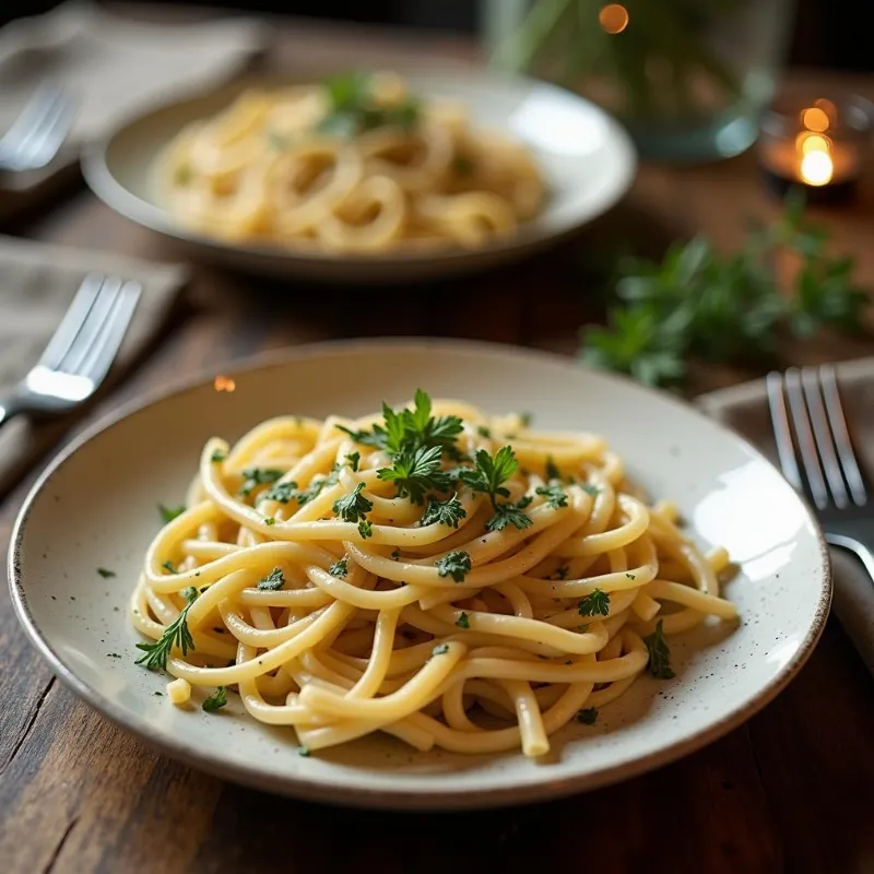 Vegan pasta dinner for two