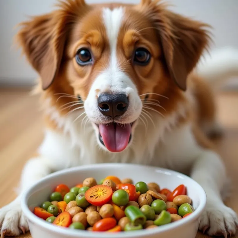 Vegan Dog Enjoying Meal