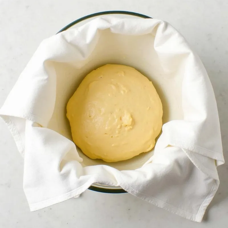 Vegan Donut Dough Rising in Bowl 