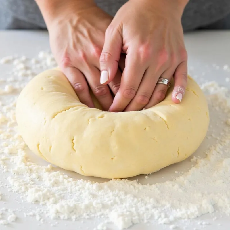 Vegan Donut Dough Being Kneaded 