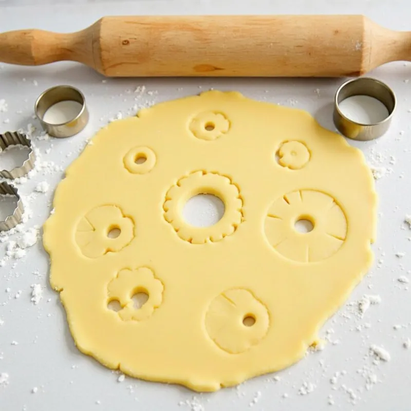 Vegan Donuts Being Shaped With Cutters 