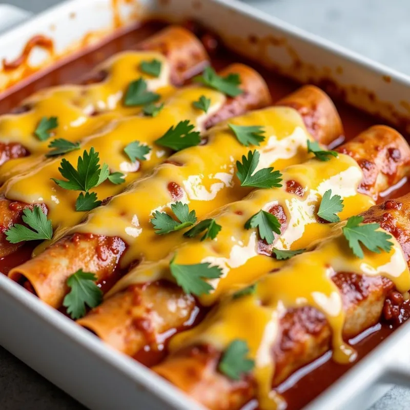 Vegan Enchiladas with Lentil and Mushroom Filling