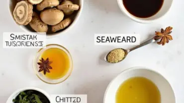 Various ingredients for vegan fish sauce substitutes.