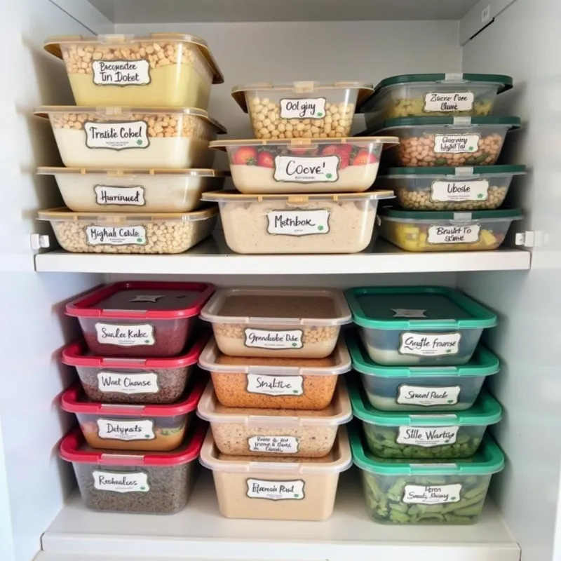 Organized Freezer with Vegan Meals