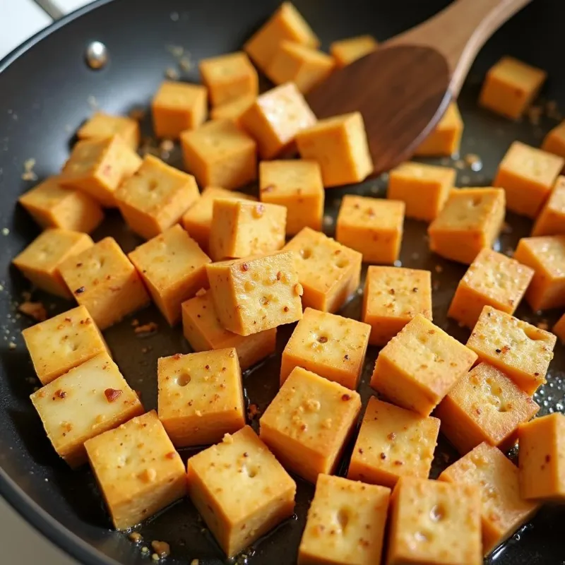 Cooking Tofu for Vegan Fried Rice