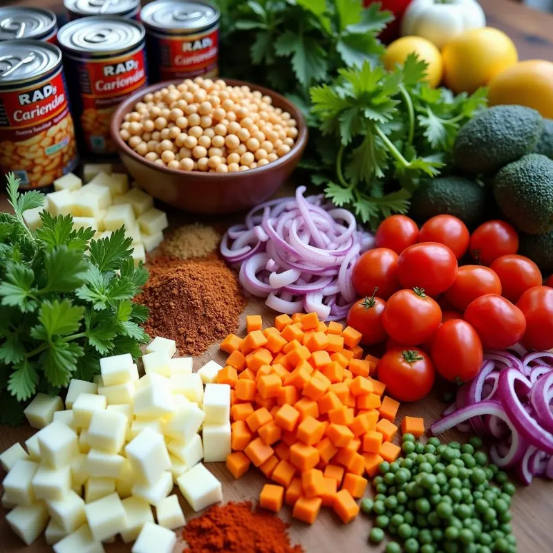 Vegan Garbanzo Bean Salad Ingredients