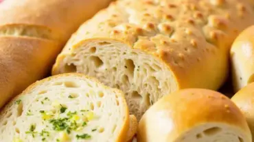 Various bread options for vegan garlic bread