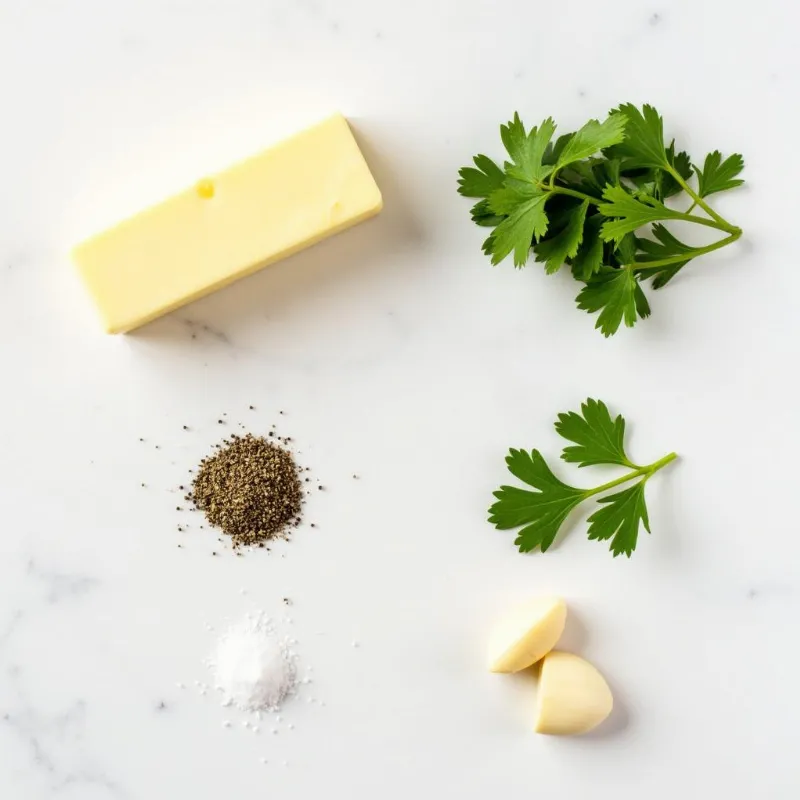 Ingredients for vegan garlic butter spread.