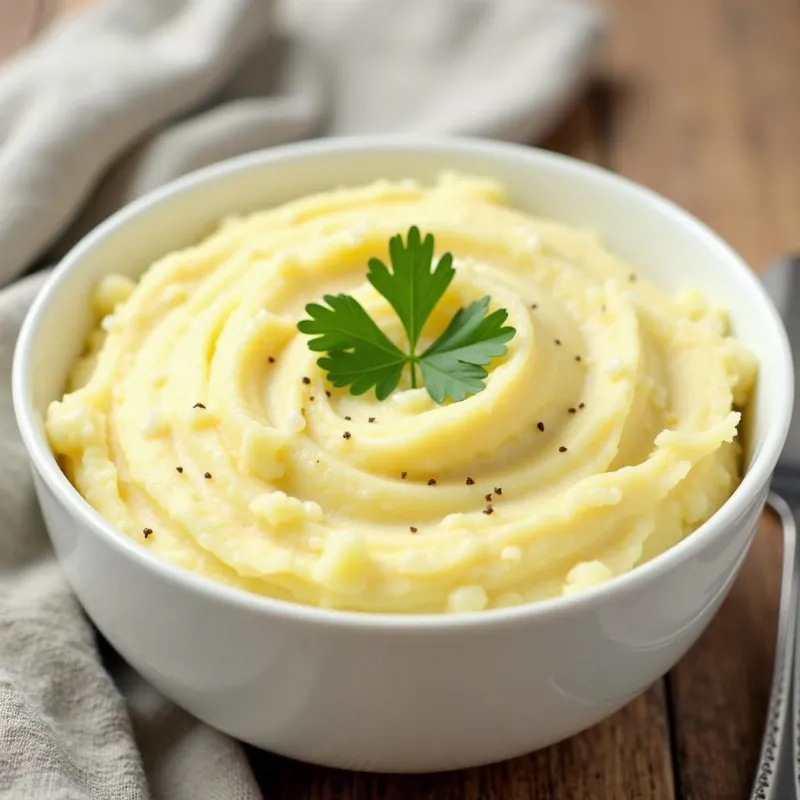 Vegan Garlic Mashed Potatoes in a Bowl