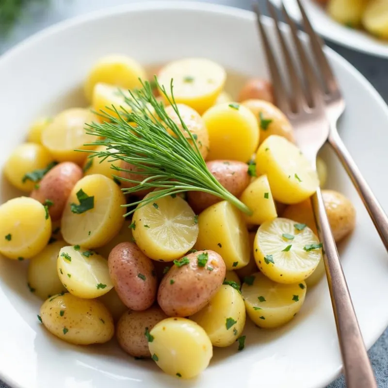 Serving Vegan German potato salad