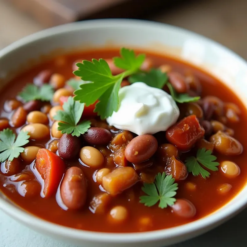 Bowl of hearty vegan gluten-free chili