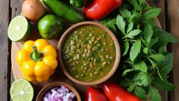 Fresh Ingredients for Vegan Green Chili