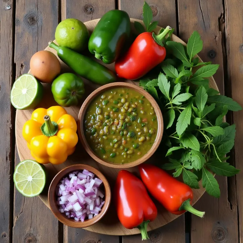 Fresh Ingredients for Vegan Green Chili