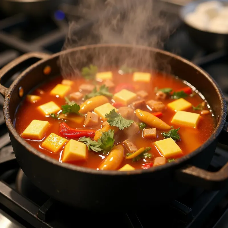 Vegan Hot and Sour Soup Cooking Process