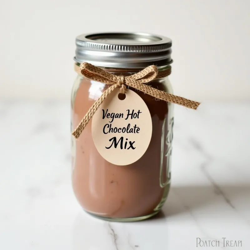 Vegan Hot Chocolate Mix Stored in a Jar