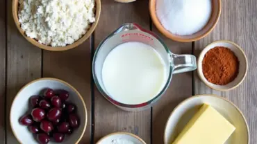 Vegan hot cross bun ingredients laid out on a table