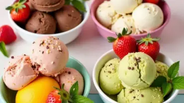 Assortment of vegan ice cream flavors