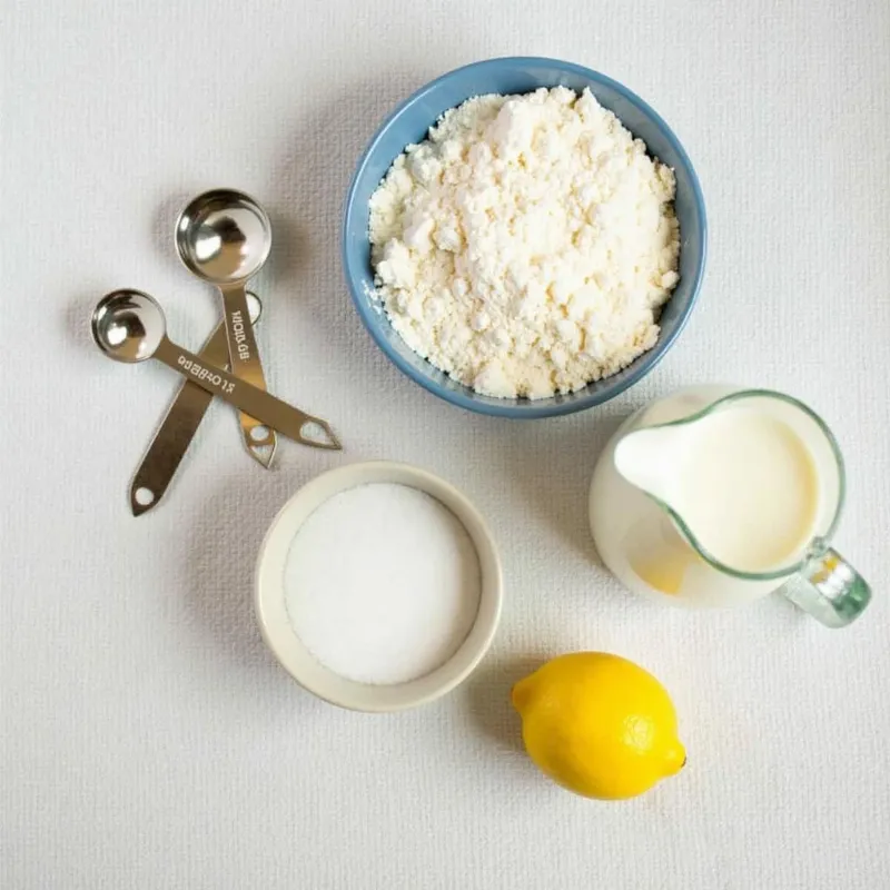 Ingredients for vegan Irish soda bread arranged on a table