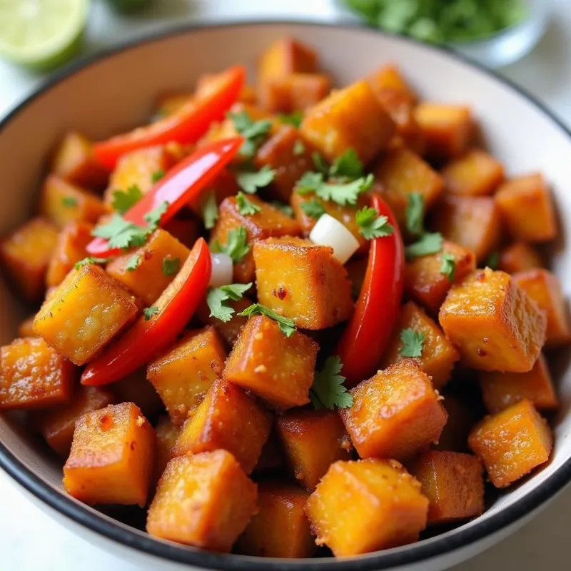 Vegan Jerk Jackfruit in a Bowl