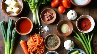 Vegan Korean Tofu Soup Ingredients