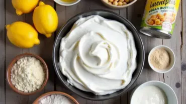 Ingredients for vegan lemon meringue pie.