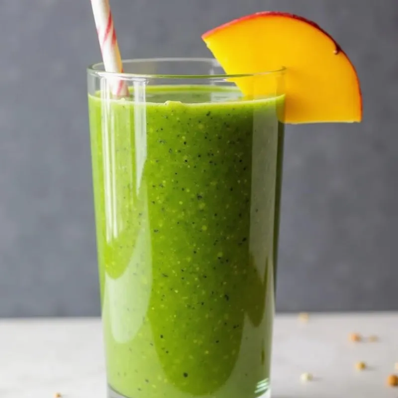 Vegan Mango Kale Smoothie in a Glass