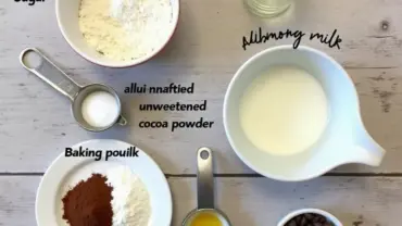 Vegan Chocolate Mug Cake Ingredients