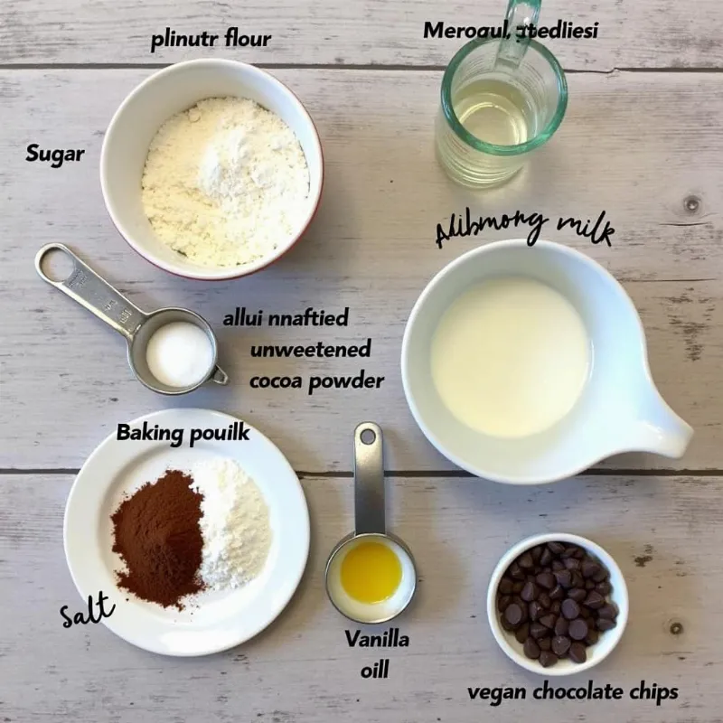 Vegan Chocolate Mug Cake Ingredients