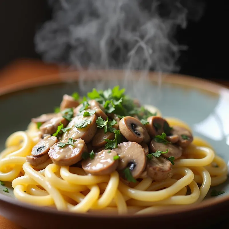 Vegan Mushroom Stroganoff with Pasta