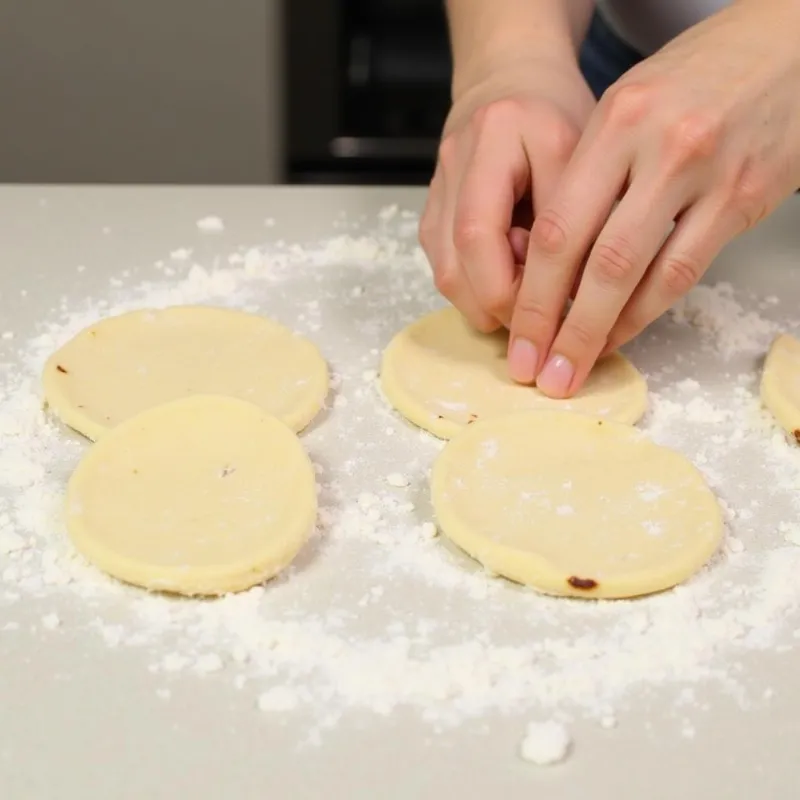 Shaping vegan naan dough