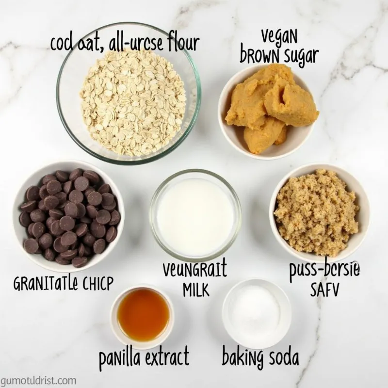 Vegan oat chocolate cookie ingredients