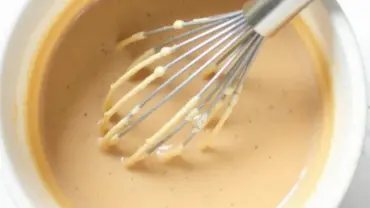 Vegan oat flour pancake batter in a bowl