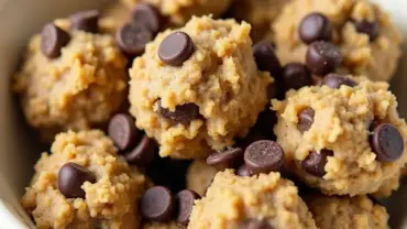 Vegan oatmeal chocolate chip cookie dough in a bowl