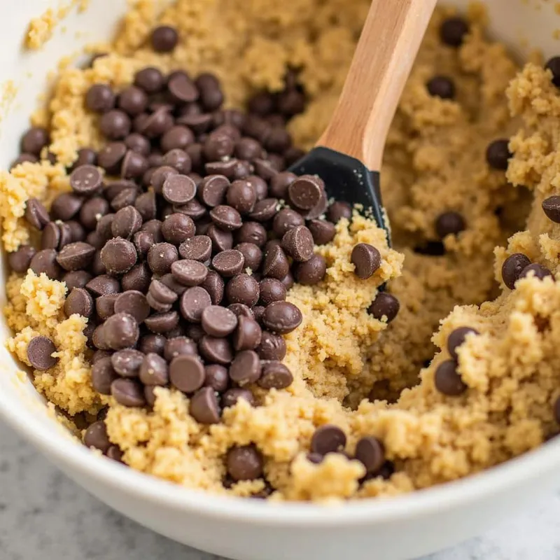 Vegan oatmeal cookie dough with chocolate chips