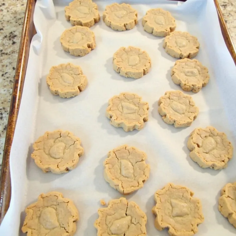 Oatmeal cookie dough rolled out and cut into shapes with cookie cutters