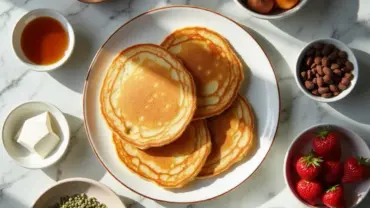 Vegan Pancake Ingredients Laid Out on a Countertop