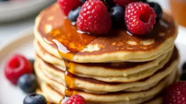 Vegan pancakes with berries