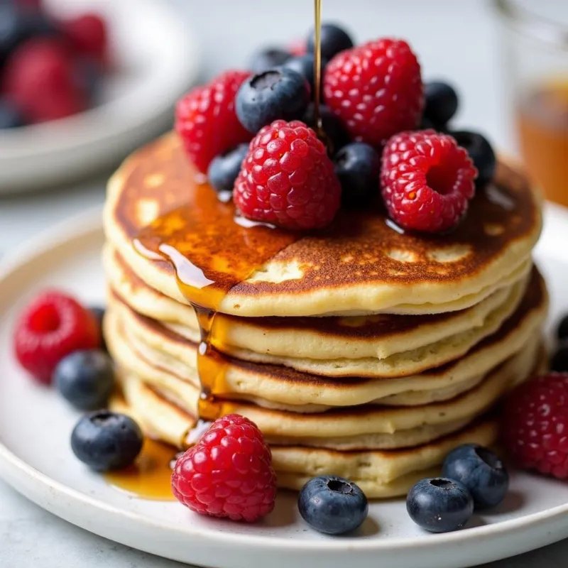 Vegan pancakes with berries