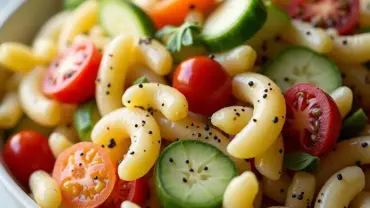 Vegan Pasta Salad with Colorful Vegetables