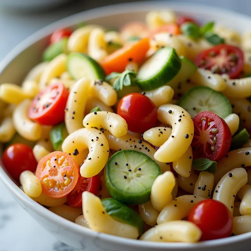 Vegan Pasta Salad with Colorful Vegetables